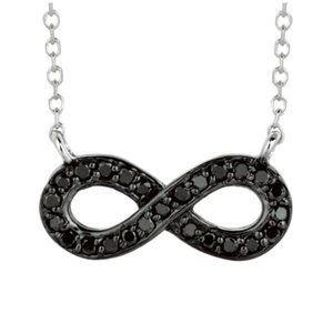 0.15 Carat Black Diamond Infinity Necklace